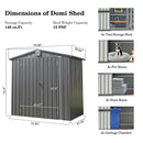 Domi Outdoor Storage Shed 6.5'x 4.2', Metal Garden Shed, LGCF1550 - Dark Grey - Like New