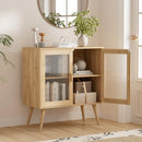 COEZTT KITCHEN CABINET WITH 2 DOORS & 2 DRAWERS - BUFFET COS06019 - NATURAL WOOD - Like New