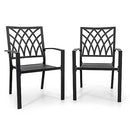 NUU GARDEN Patio Outdoor Dining Chairs Set 2 NUU1100-2 - Black - Brand New