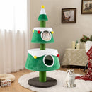 PETSITE 60" CUTE CAT CHRISTMAS TREE TOWER WITH 2 CONDOS, BED - GREEN - Like New