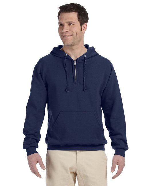 994MR Jerzees Fleece Quarter-Zip Pullover Hooded Sweatshirt New