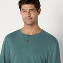 AMAZON ESSENTIALS MEN'S RELAXED-FIT LONG SLEEVE HENLEY SIZE: LARGE -SLATE GREEN - Brand New