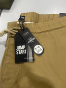 JUMP START FLEX COMFORT PANTS CARGO 4 WAY STRETCH MENS - SIZE : L - DARK KHAKI - Brand New