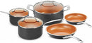 Gotham Steel 8 Piece Kitchen Set Copper Coating Skillets Fry Pans - Copper - Like New