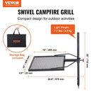 VEVOR SWIVEL CAMPFIRE GRILL, FIRE PIT GRILL GRATE OVER FIRE PITS - BLACK - Like New