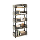 Furinuo Turn-N-Tube 5-Tier Toolless Display Rack, French Oak/Black - Like New
