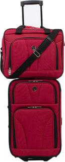 Travelers Club Bowman Eva Expandable Value Luggage and Travel Set 3 Piece - Red - Like New
