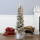 NATIONAL TREE COMPANY 4.5-FT. LED SNOWY METHOW PENCIL ARTIFICAL CHRISTMAS TREE - Like New