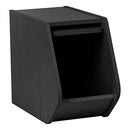 IRIS USA Narrow Modular Wood Stacking Storage Box SBD-N - Black - Brand New
