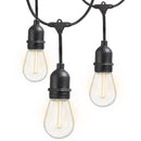 BRIGHTOWN 48 FT PLUG-IN S14 EDISON BULB STRING LIGHT 16 EDISON LED 2700K - BLACK - Like New