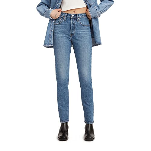 LEVI'S WOMEN'S 501 SKINNY JEANS - SIZE: WOMEN 27X28 - MEDIUM INDIGO WORN IN - Brand New