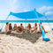COMMOUDS BEACH TENT CAMPING SUN SHELTER WITH UPF50+ PROTECTION 7 X 7 FT - BLUE - Like New