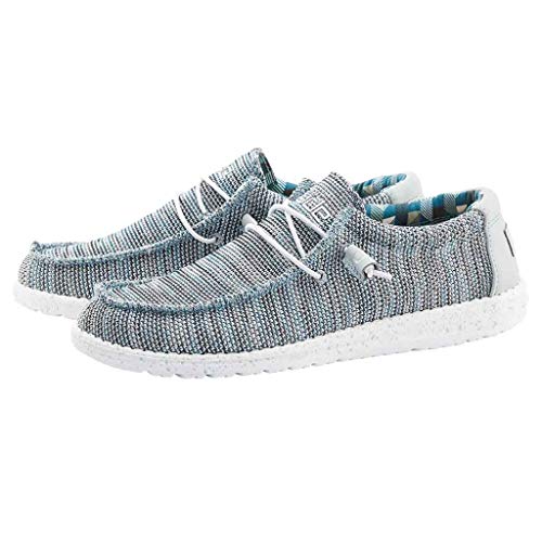 110350127 HEY DUDE MENS WALLY SOX ICE GRAY SIZE 9 - Brand New