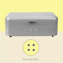 Home Basics Soho Bread Box Kitchen Countertop Metal Vented Hinge Top - SOHO GRAY Like New