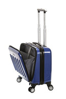 ROCKLAND REVOLUTION HARDSIDE ROLLING COMPUTER CASE CARRY-ON 17" - BLUE - Brand New