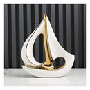 Modern Art Decoration Statue,Sailing Ship Decoration Sculpture WhiteMiddle - Like New