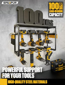 SPAMPUR POWER TOOL ORGANIZER 8 DRILL HOLDERS WALL MOUNT MCZ80009 - BLACK - Like New