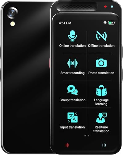 AI Language Translator Device, Voice Recorder Real-Time Translation A60 - Black - Like New