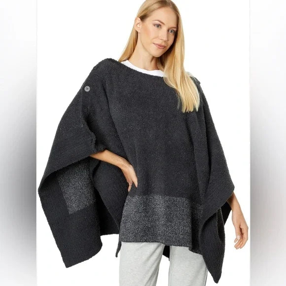 BAREFOOT DREAMS COZYCHIC COASTLINE PULLOVER SIZE WOMEN ONE SIZE CARBON/GRAPHITE - Brand New
