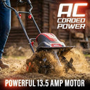 MZK 16" 13.5A Electric Tiller Cultivator,Foldable Rototiller, G-AC2502 - RED - Like New