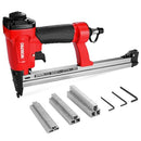 WORKPRO PNEUMATIC 20GA OIL-FREE STAPLE GUN T50 UPHOLSTERY STAPLER - RED/BLACK - Like New