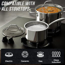 CIWETE Stainless Steel Pots and Pans Set 10 Pieces HI04COOKSET10PS01 - Silver - Like New