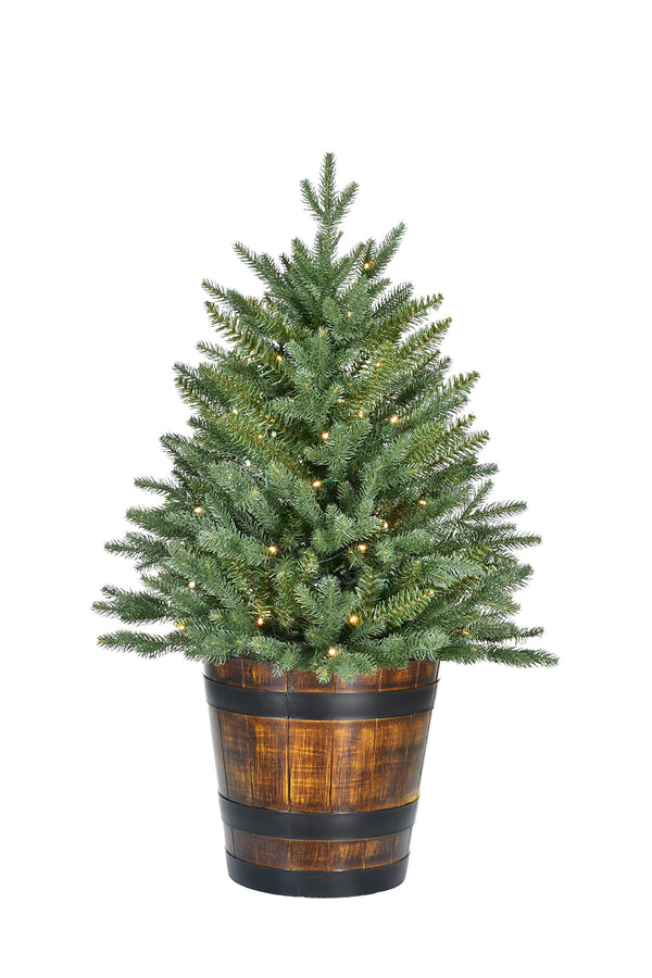 SYLVANIA LED BATTERY OPERATED 36" POTTED MINI PRE LIT TREE - WARM WHITE - Like New