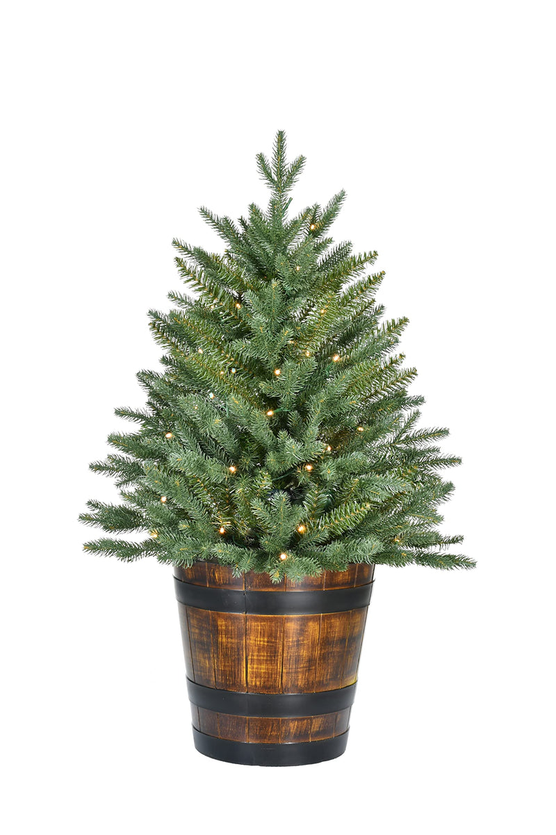 SYLVANIA LED BATTERY OPERATED 36" POTTED MINI PRE LIT TREE - WARM WHITE - Like New