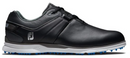 FOOTJOY MEN'S PRO SL SPIKELESS GOLF SHOES - SIZE: 8 WIDE - 53077 BLACK/CHAR/BLUE - Like New