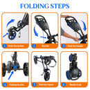 SERENELIFE FOLDABLE 3-WHEEL GOLF PUSH CART UPPER & LOWER BRACKETS - BLUE - Like New