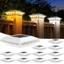 Brightever 4x4 Solar Post Cap Lights, 12 Pack White Solar Post Cap Lights - Brand New