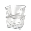 SMART DESIGN STACKING BASKETS HANDLES  SET OF 2 - LARGE - 12.5 X 8.5 - CHROME - Brand New