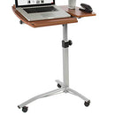 MEDA ANGLE HEIGHT ADJUSTABLE ROLLING LAPTOP DESK CART STAND - BROWN - Like New
