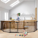 COMOMY 150" BABY GATE EXTRA WIDE DOG GATE FOR HOUSE STAIRS DOORWAYS BLACK - Like New
