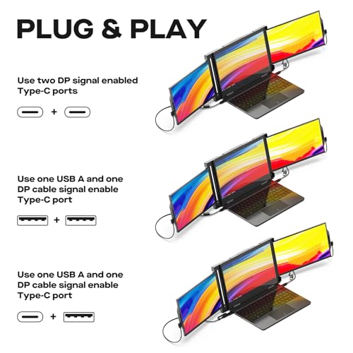 MP NEW MOBILE PIXELS TRIO PORTABLE MONITOR TRIPLE MONITORS 101-1003P04 - BLACK - Like New