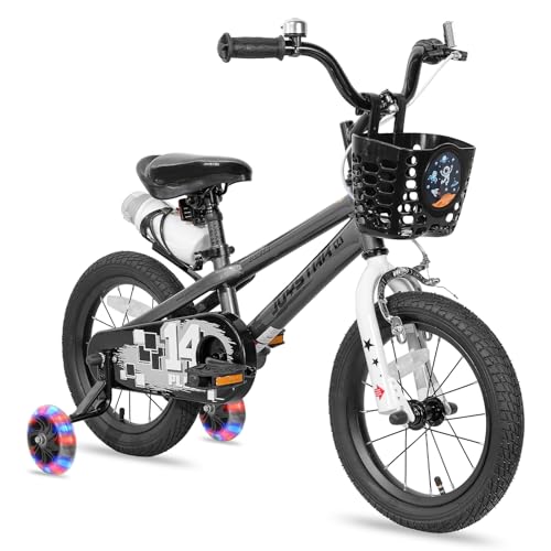 JOYSTAR PLUTO KIDS BIKE WITH TRAINING WHEEL FOR 14 INCH BIKE - GRAY - Like New