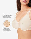 WACOAL WOMEN'S BASIC BEAUTY UNLINED BRA, SIZE:38DDD - NATURALLY NUDE/SAND - Brand New