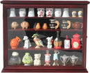 Shot Glass Shooter Case Small Wall Curio Cabinet B00AYM20PM - Mahogany Frame - Brand New