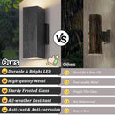 BESLOWE 2-Pack Outdoor Wall Lights, Modern LED Up and Down Lights - Black - Like New