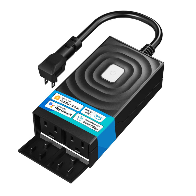 MEROSS SMART OUTDOOR PLUG WIFI OUTLET COMPATIBLE APPLE HOMEKIT - Black - Like New