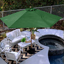 SHADE BASICS 11-FOOT ROUND EVERGREEN SERIES FAUX-WOOD PATIO UMBRELLA - Like New