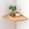 Corner Shelf, 12" Solid Oak Wood Floating Corner Shelves Wall Mount Round End - Like New