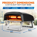 NUTRICHEF PORTABLE OUTDOOR GAS PIZZA OVEN - INCLUDES FOLDABLE - MATTE BLACK - Like New