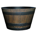 GROWSCAPE Classic Whiskey Barrel Planters Wood Finish Pot 20.5" Walnut 1- Pack - Brand New