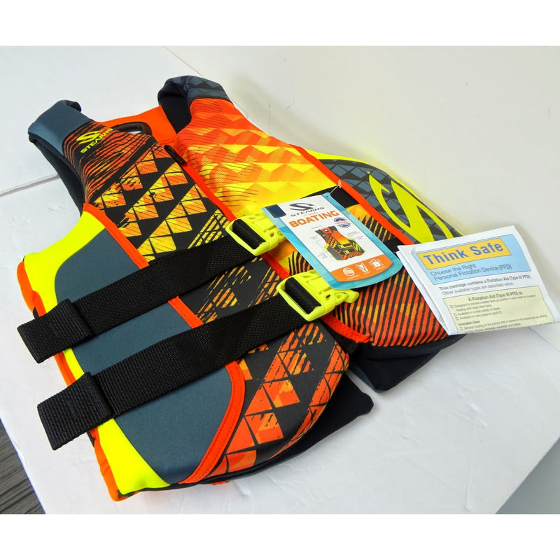 STEARNS V1 SERIES USCG APPROVED ADULT LIFE JACKET - SIZE: MEN MEDIUM - ORANGE - Like New