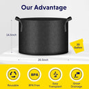 IPOWER 5-PACK 20 GALLON PLANT GROW BAGS THICKENED NONWOVEN FABRIC POTS BLACK - Brand New