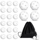Jecery 24 Pcs Plastic Practice Baseballs White Lightweight Training Balls - Like New