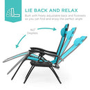 Set of 2 Adjustable Steel Mesh Zero Gravity Lounge Chair Recliners - Blue - Brand New
