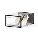 SEE SPRING 12 Pack Shoe Storage Box, Clear Plastic Stackable, B08RJ13R3R - Black - Brand New
