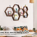 NOVIMANGO Honeycomb Floating Shelves Set of 6, Hexagon Floating Shelves - Brand New